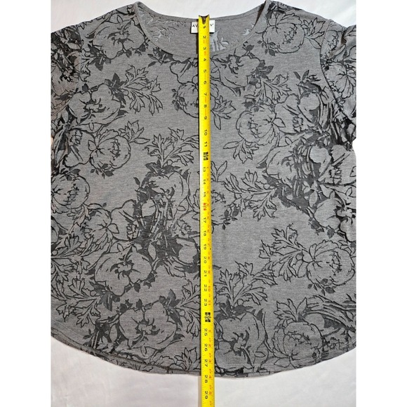 Womens Gray Sheer Floral Soft Grunge Top Romantic Moody Dark Academia Size 2x - Picture 5 of 9